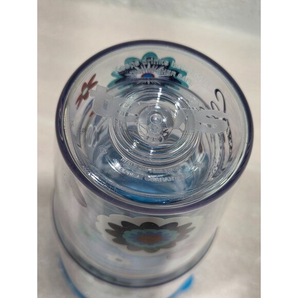 Tervis Tumbler 24oz Fiesta Flowers Floral Blue Red Blue Lid - Picture 4 of 6